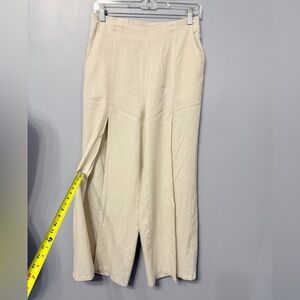 #12)   Linen Blend Elegant Cream Trousers
